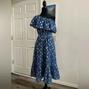 Shoshanna Mykonos Polka Dot Summer Vacation One Shoulder Dress